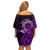 Purple Talofa Samoa Family Matching Off Shoulder Short Dress and Hawaiian Shirt Samoan Kava Bowl Siapo Pattern LT14 - Polynesian Pride