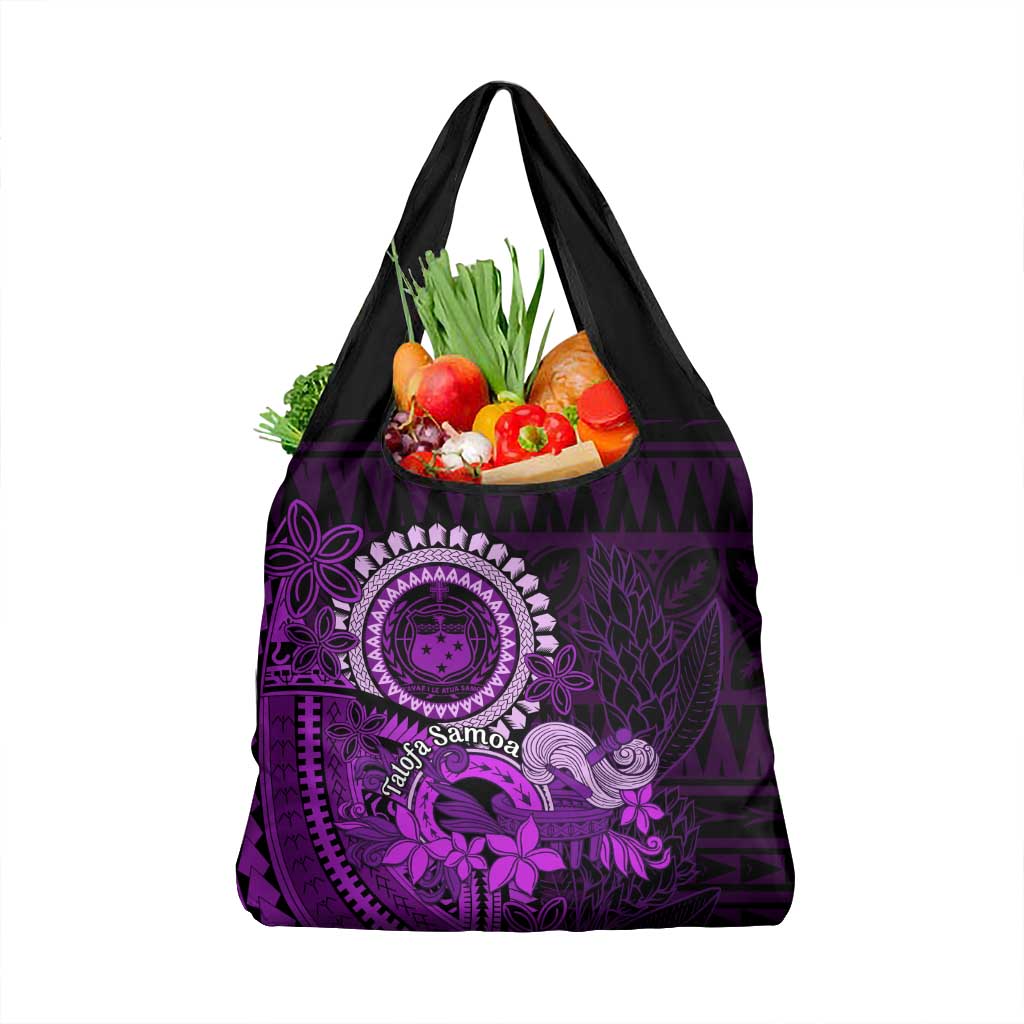 Purple Talofa Samoa Grocery Bag Samoan Kava Bowl Siapo Pattern LT14 1-pack One Size Purple - Polynesian Pride