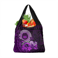 Purple Talofa Samoa Grocery Bag Samoan Kava Bowl Siapo Pattern LT14 1-pack One Size Purple - Polynesian Pride