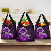 Purple Talofa Samoa Grocery Bag Samoan Kava Bowl Siapo Pattern LT14 3-pack One Size Purple - Polynesian Pride