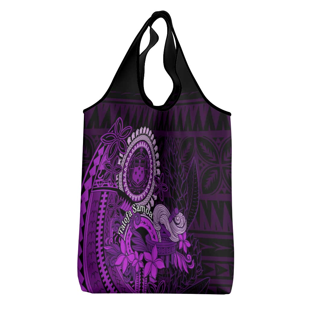 Purple Talofa Samoa Grocery Bag Samoan Kava Bowl Siapo Pattern LT14 - Polynesian Pride
