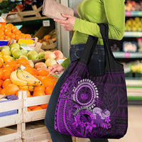 Purple Talofa Samoa Grocery Bag Samoan Kava Bowl Siapo Pattern LT14 - Polynesian Pride