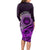 Purple Talofa Samoa Long Sleeve Bodycon Dress Samoan Kava Bowl Siapo Pattern LT14 - Polynesian Pride