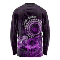 Purple Talofa Samoa Long Sleeve Shirt Samoan Kava Bowl Siapo Pattern LT14 - Polynesian Pride