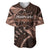 Malo e lelei Tonga Baseball Jersey Tongan Ngatu Pattern Vintage Vibes LT14 Brown - Polynesian Pride