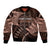 Malo e lelei Tonga Bomber Jacket Tongan Ngatu Pattern Vintage Vibes LT14 Unisex Brown - Polynesian Pride