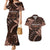 Malo e lelei Tonga Couples Matching Mermaid Dress and Hawaiian Shirt Tongan Ngatu Pattern Vintage Vibes LT14 Brown - Polynesian Pride