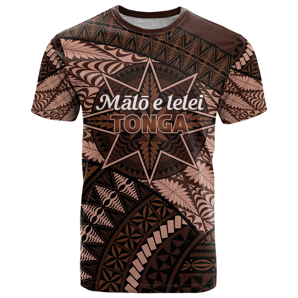 Malo e lelei Tonga T Shirt Tongan Ngatu Pattern Vintage Vibes LT14 Brown - Polynesian Pride