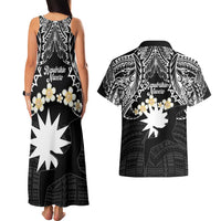 Ekamowir Omo Nauru Couples Matching Tank Maxi Dress and Hawaiian Shirt Naoero Twelve-pointed Star Polynesian Tattoo