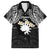 Ekamowir Omo Nauru Family Matching Off Shoulder Short Dress and Hawaiian Shirt Naoero Twelve-pointed Star Polynesian Tattoo