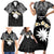 Ekamowir Omo Nauru Family Matching Short Sleeve Bodycon Dress and Hawaiian Shirt Naoero Twelve-pointed Star Polynesian Tattoo