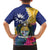 Nauru Independence Day Family Matching Off Shoulder Short Dress and Hawaiian Shirt Coat Of Arms With Tropical Flowers