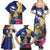 Nauru Independence Day Family Matching Summer Maxi Dress and Hawaiian Shirt Coat Of Arms With Tropical Flowers