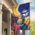 Nauru Independence Day Garden Flag Coat Of Arms With Tropical Flowers