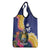 Nauru Independence Day Grocery Bag Coat Of Arms With Tropical Flowers