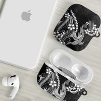 Black Aloha Hawaii AirPods Case Polynesian Shark Tattoo With Plumeria LT14 - Polynesian Pride
