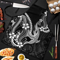 Black Aloha Hawaii Apron Polynesian Shark Tattoo With Plumeria LT14 Black - Polynesian Pride