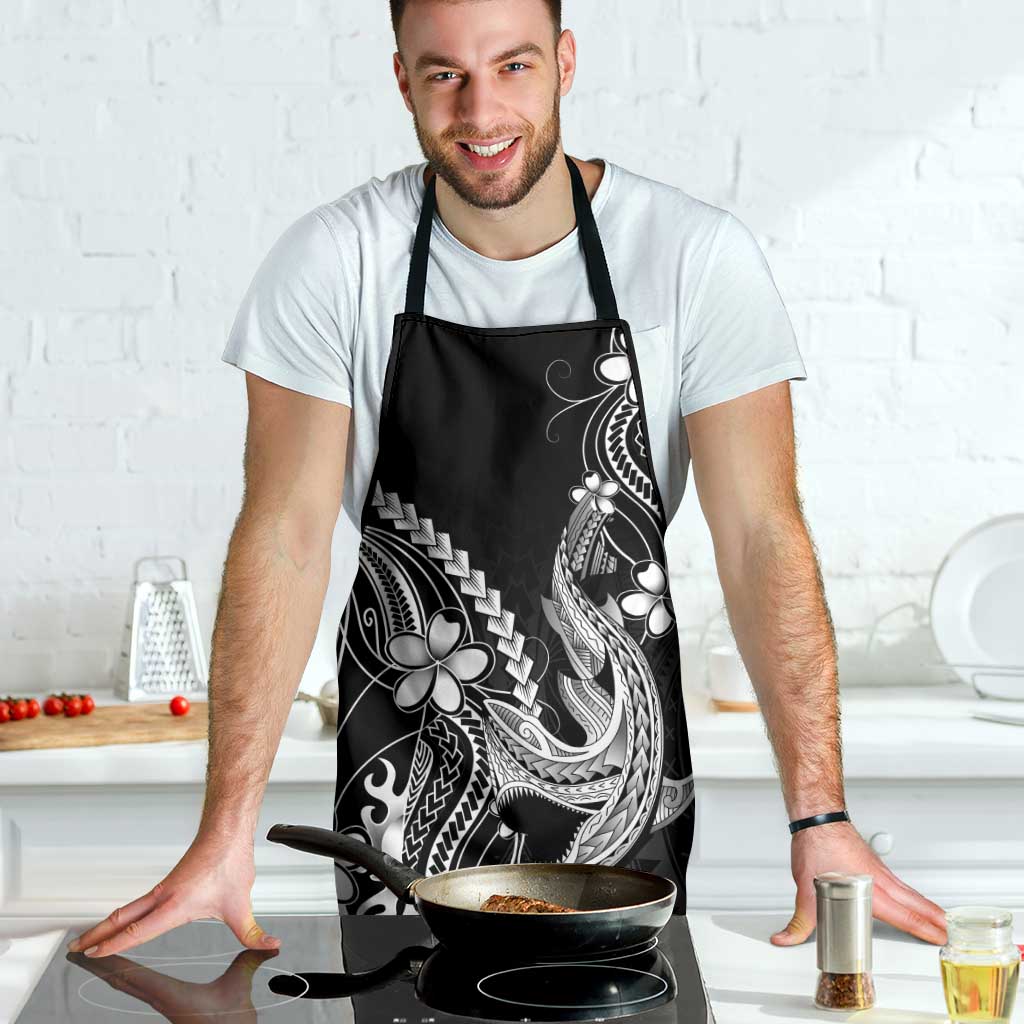 Black Aloha Hawaii Apron Polynesian Shark Tattoo With Plumeria LT14 - Polynesian Pride