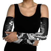 Black Aloha Hawaii Arm Sleeves Polynesian Shark Tattoo With Plumeria LT14 - Polynesian Pride