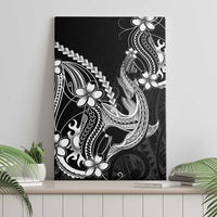 Black Aloha Hawaii Canvas Wall Art Polynesian Shark Tattoo With Plumeria LT14 - Polynesian Pride