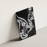 Black Aloha Hawaii Canvas Wall Art Polynesian Shark Tattoo With Plumeria LT14 - Polynesian Pride