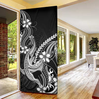 Black Aloha Hawaii Door Cover Polynesian Shark Tattoo With Plumeria LT14 - Polynesian Pride