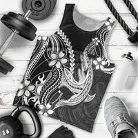 Black Aloha Hawaii Men Tank Top Polynesian Shark Tattoo With Plumeria LT14 - Polynesian Pride