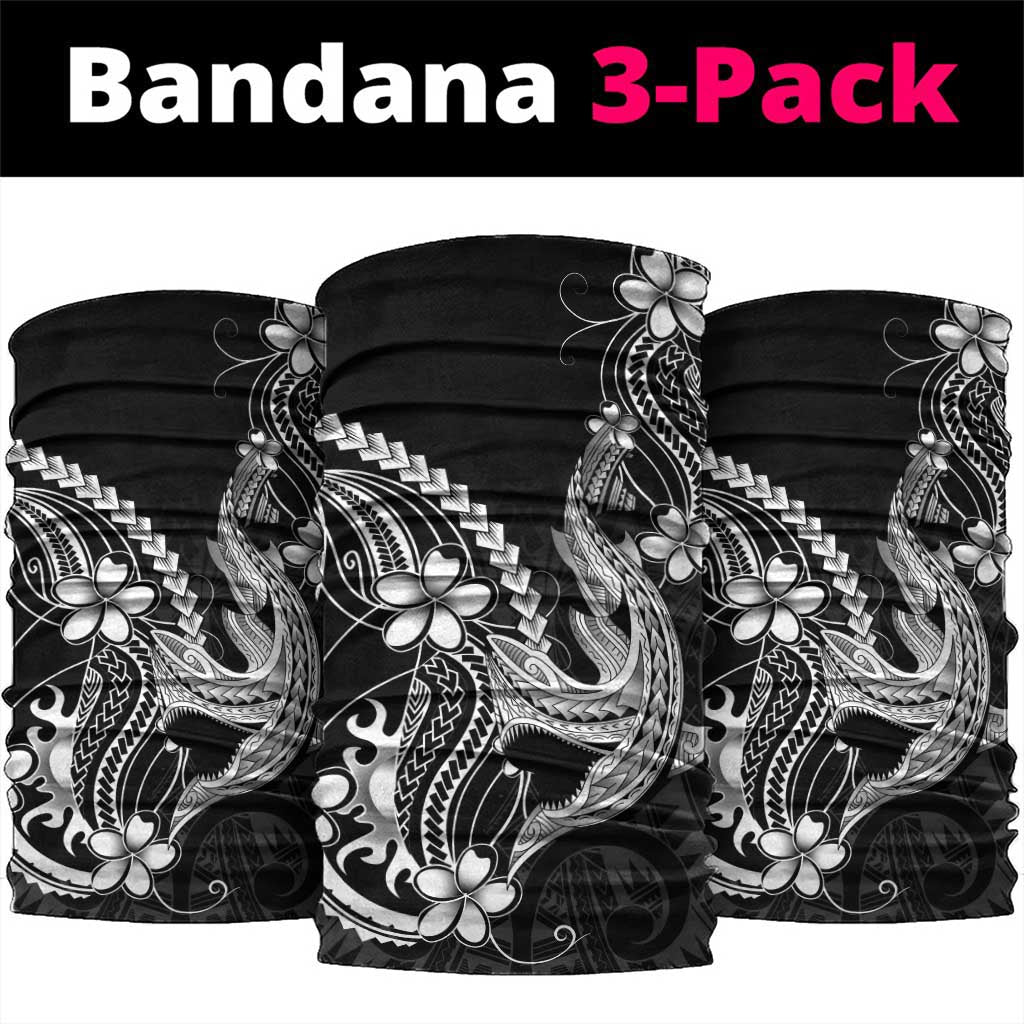 Black Aloha Hawaii Neck Gaiter Polynesian Shark Tattoo With Plumeria LT14 package One Size: 25*50cm Black - Polynesian Pride