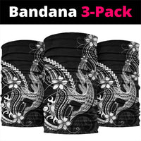 Black Aloha Hawaii Neck Gaiter Polynesian Shark Tattoo With Plumeria LT14 package One Size: 25*50cm Black - Polynesian Pride