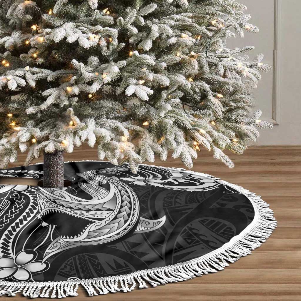 Black Aloha Hawaii Tree Skirt Polynesian Shark Tattoo With Plumeria LT14 - Polynesian Pride