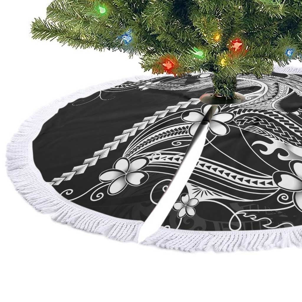 Black Aloha Hawaii Tree Skirt Polynesian Shark Tattoo With Plumeria LT14 - Polynesian Pride