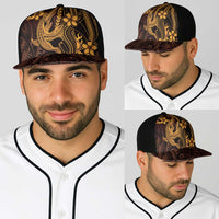 Gold Black Aloha Hawaii Baseball Net Cap Polynesian Shark Tattoo With Plumeria LT14 - Polynesian Pride
