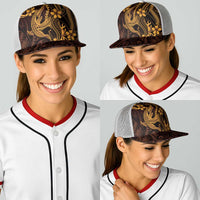Gold Black Aloha Hawaii Baseball Net Cap Polynesian Shark Tattoo With Plumeria LT14 - Polynesian Pride