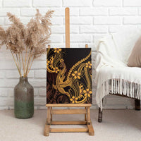 Gold Black Aloha Hawaii Canvas Wall Art Polynesian Shark Tattoo With Plumeria LT14 - Polynesian Pride