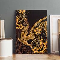 Gold Black Aloha Hawaii Canvas Wall Art Polynesian Shark Tattoo With Plumeria LT14 - Polynesian Pride