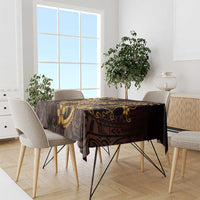 Gold Black Aloha Hawaii Tablecloth Polynesian Shark Tattoo With Plumeria LT14 - Polynesian Pride