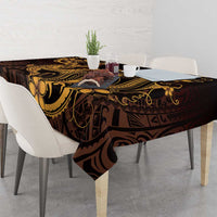 Gold Black Aloha Hawaii Tablecloth Polynesian Shark Tattoo With Plumeria LT14 - Polynesian Pride