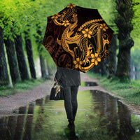 Gold Black Aloha Hawaii Umbrella Polynesian Shark Tattoo With Plumeria LT14 - Polynesian Pride