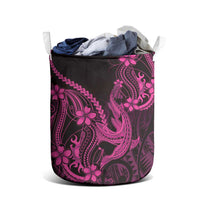 Pink Black Aloha Hawaii Laundry Basket Polynesian Shark Tattoo With Plumeria LT14 - Polynesian Pride