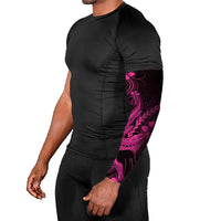 Pink Black Aloha Hawaii Arm Sleeves Polynesian Shark Tattoo With Plumeria LT14 - Polynesian Pride