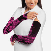 Pink Black Aloha Hawaii Arm Sleeves Polynesian Shark Tattoo With Plumeria LT14 - Polynesian Pride