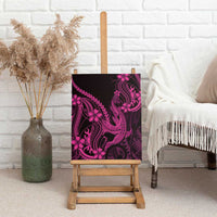 Pink Black Aloha Hawaii Canvas Wall Art Polynesian Shark Tattoo With Plumeria LT14 - Polynesian Pride
