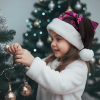 Pink Black Aloha Hawaii Christmas Santa Hat Polynesian Shark Tattoo With Plumeria - Polynesian Pride