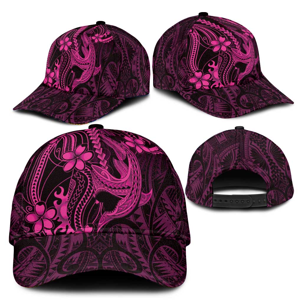 Pink Black Aloha Hawaii Classic Cap Polynesian Shark Tattoo With Plumeria LT14 - Polynesian Pride
