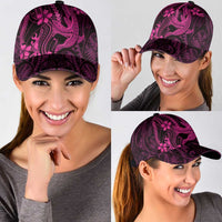 Pink Black Aloha Hawaii Classic Cap Polynesian Shark Tattoo With Plumeria LT14 - Polynesian Pride