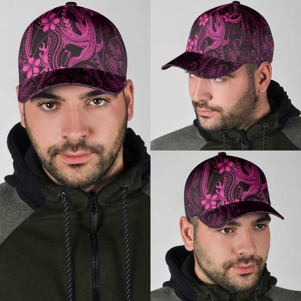Pink Black Aloha Hawaii Classic Cap Polynesian Shark Tattoo With Plumeria LT14 - Polynesian Pride
