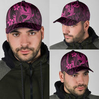 Pink Black Aloha Hawaii Classic Cap Polynesian Shark Tattoo With Plumeria LT14 - Polynesian Pride