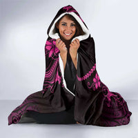 Pink Black Aloha Hawaii Hooded Blanket Polynesian Shark Tattoo With Plumeria LT14 - Polynesian Pride