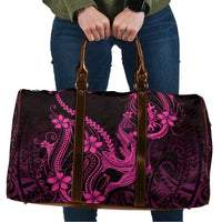 Pink Black Aloha Hawaii Travel Bag Polynesian Shark Tattoo With Plumeria - Polynesian Pride
