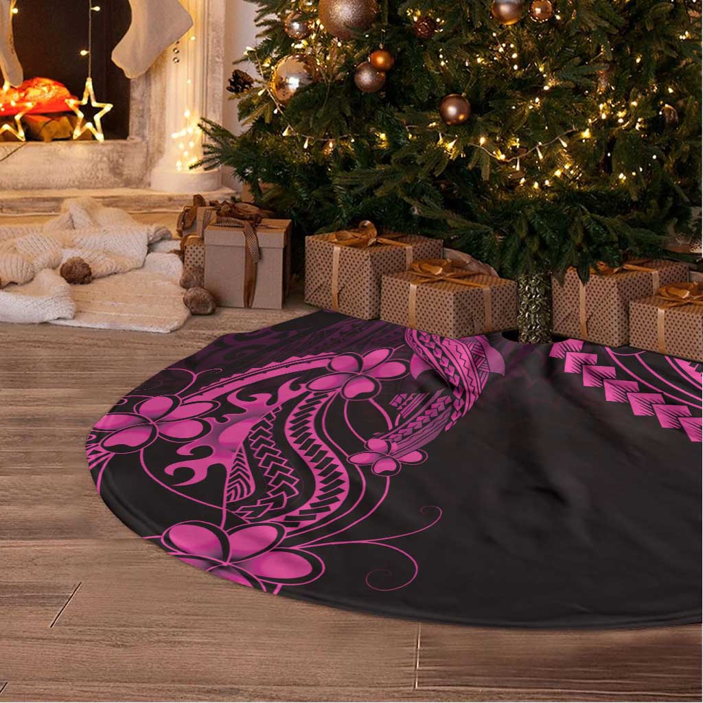 Pink Black Aloha Hawaii Tree Skirt Polynesian Shark Tattoo With Plumeria LT14 - Polynesian Pride